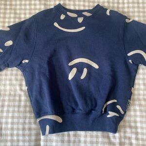 Molo Cream and Blue Sweatshirt with Crescent Patterns